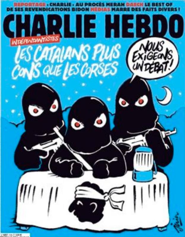 El enorme 'zasca' de Charlie Hebdo a los independentistas: "Los catalanes, más idiotas que los corsos"