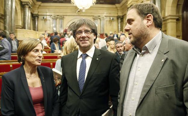Forcadell, Puigdemont y Junqueras.