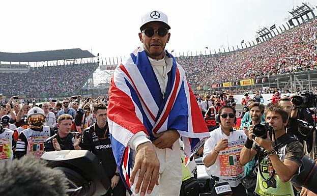 Lewis Hamilton, tras proclamarse tetracampeón del mundo. 