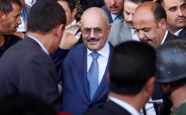 Ali Abdullah Saleh (c.), expresidente de Yemen.