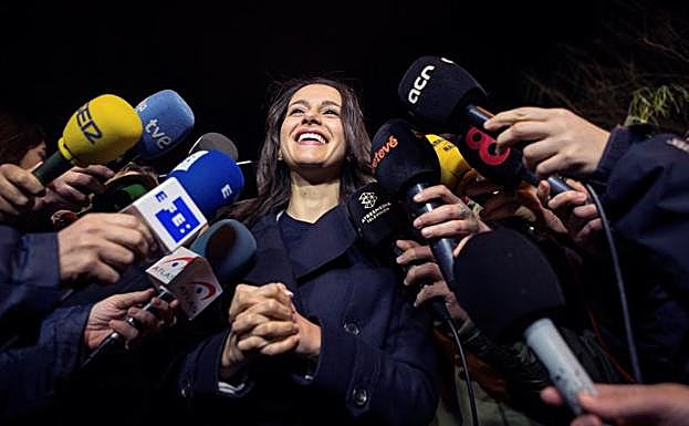 Inés Arrimadas, durante un acto de campaña.