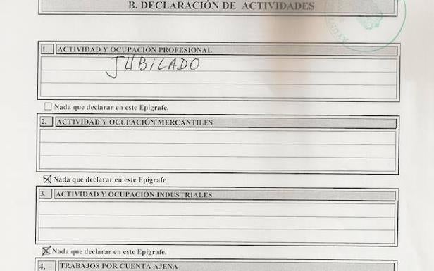 En las declaraciones de bienes e intereses de Luis de Haro no aparece que es socio mancomunado de una empresa propietaria de un solar de tres hectáreas en Diezma.