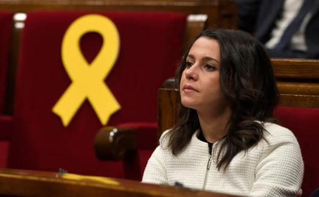 Inés Arrimadas, en un momento de la sesión constitutiva del nuevo Parlamento de Cataluña. 