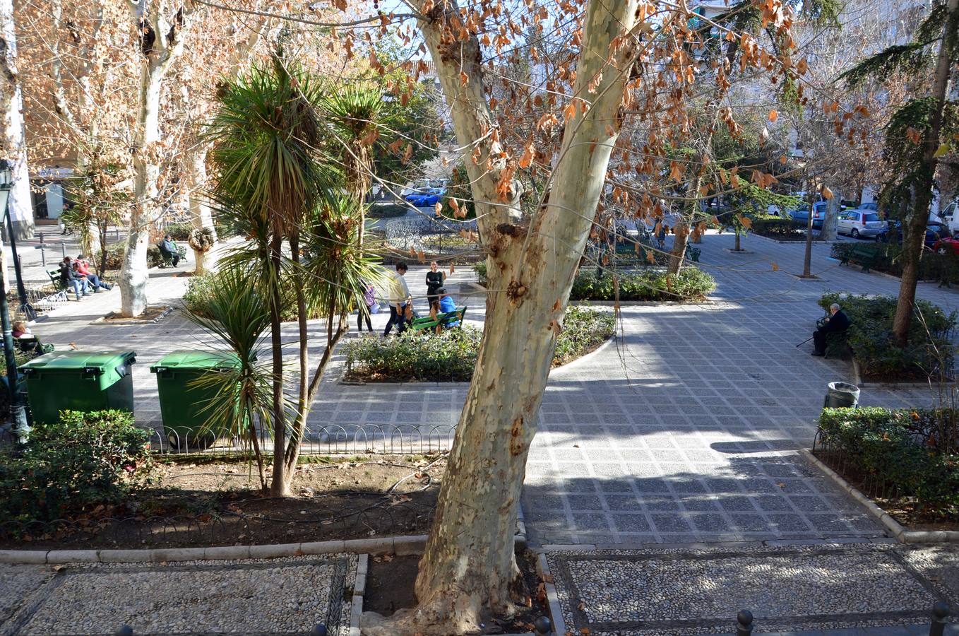 Así es la plaza de los Lobos por la mañana.