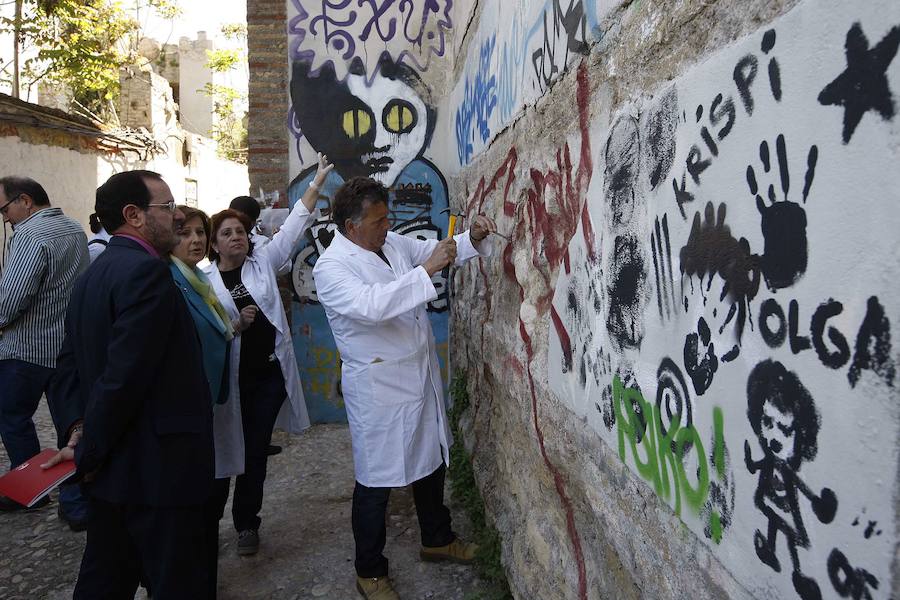 A lo largo de la última década, la capital de la provincia de Granada ha gastado más de un millón y medio de euros en su 'guerra' contra las pintadas. Más de cine personas han sido detenidas por pintar en monumentos declarados como Bien de Interés Cultural (BIC9, aunque esta práctica de arte urbano también ha servido en muchas ocasiones a fines socialmente positivos