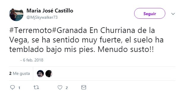 "El suelo ha temblado bajo mis pies", decía uno de los usuarios en Twitter