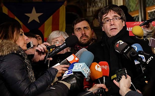 Carles Puigdemont, durante un acto este martes en Lovaina (Bélgica).