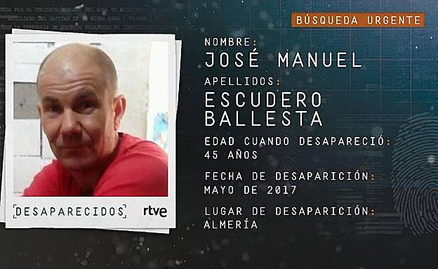 'Desaparecidos' de TVE busca a este almeriense