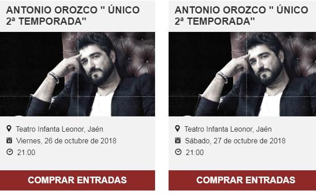 Antonio Orozco visitará Jaén en octubre por partida doble
