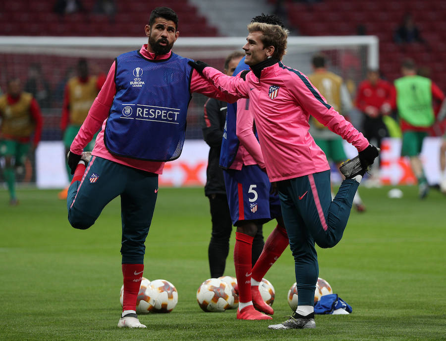 El Atlético venció por 3-0 al Lokomotiv de Moscú en la ida de los octavos de final de la Liga Europa. Saúl abrió el marcador con un golazo, Costa anotó al rechace y Koke puso la sentencia tras una asistencia de Juanfran.