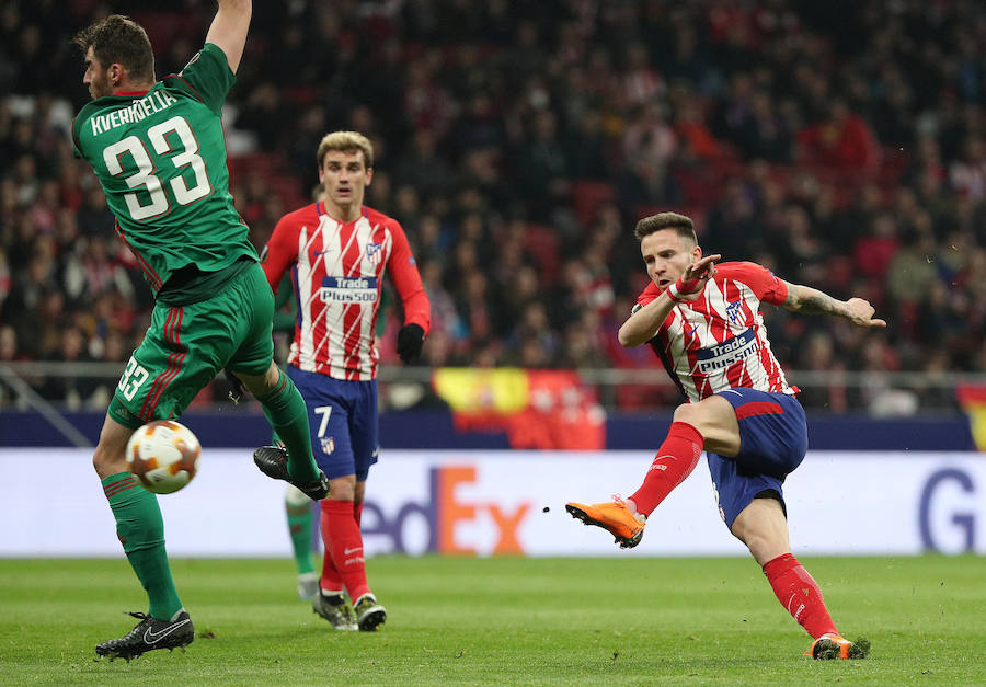 El Atlético venció por 3-0 al Lokomotiv de Moscú en la ida de los octavos de final de la Liga Europa. Saúl abrió el marcador con un golazo, Costa anotó al rechace y Koke puso la sentencia tras una asistencia de Juanfran.