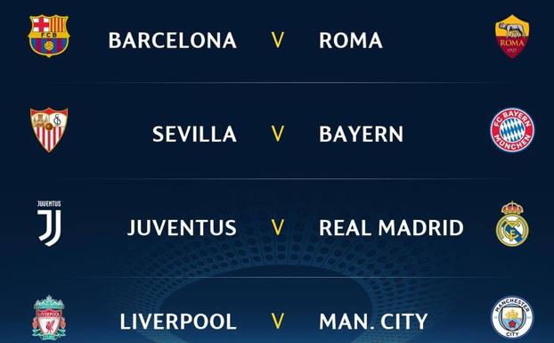 Juventus, Roma y Bayern, rivales de Madrid, Barça y Sevilla