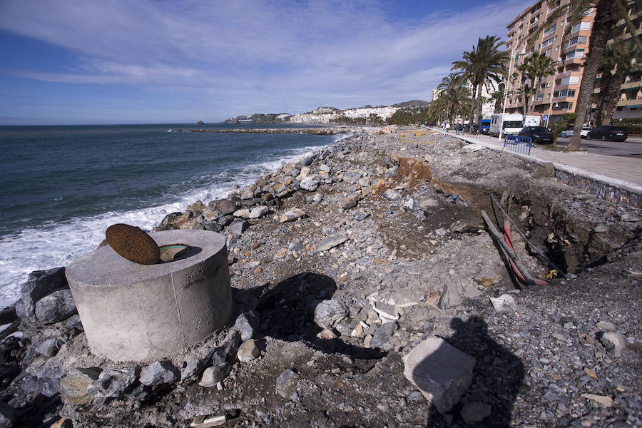 Así han quedado las playas granadinas tras un fin de semana de viento y lluvia