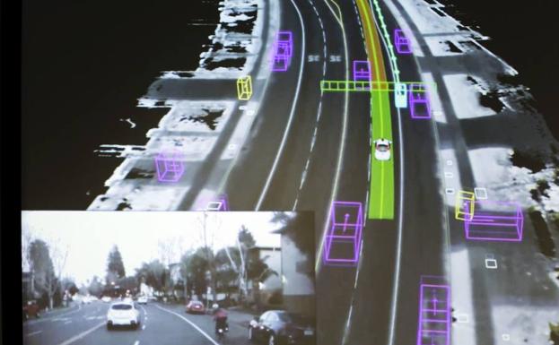 Imagen del vídeo captado por un coche autónomo de Google.