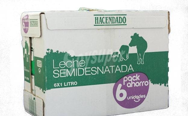 Hacendado Leche semidesnatada 6 x 1 l