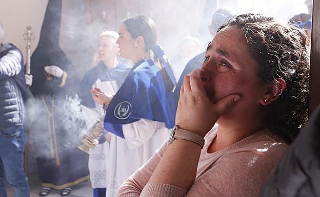 Emoción a la salida de la borriquita de Motril. 