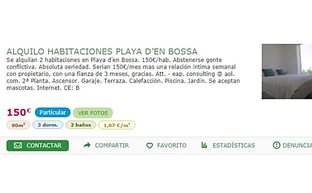 El anuncio en cuestión.