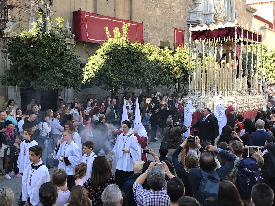 Nuestro Señor de la Meditación y María Santísima de los Remedios desfilan desde la plaza de la Universidad dejando bellas estampas por las zonas más céntricas de Granada