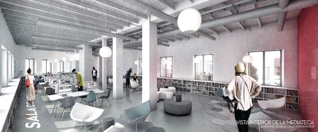 Recreación virtual de la futura biblioteca municipal de Almería. 