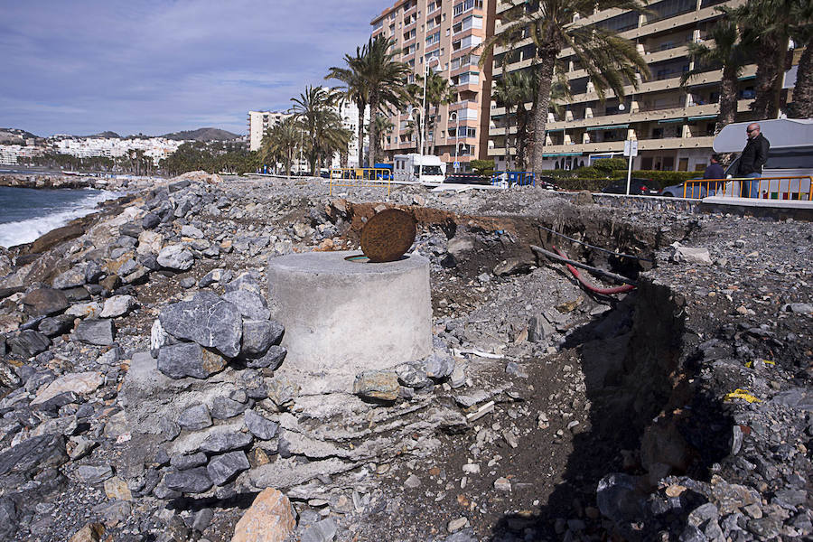 El Gobierno destina más de un millón de euros para reparar los destrozos que el temporal causó en febrero en las playas granadinas, que también afectó a algún paseo marítimo.