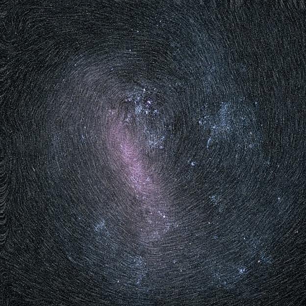 La imagen que muestra la rotación en la Gran Nube de Magallanes.