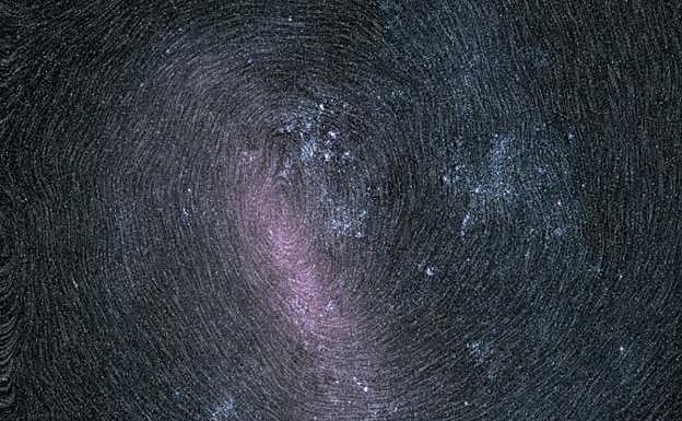 La imagen que muestra la rotación en la Gran Nube de Magallanes.