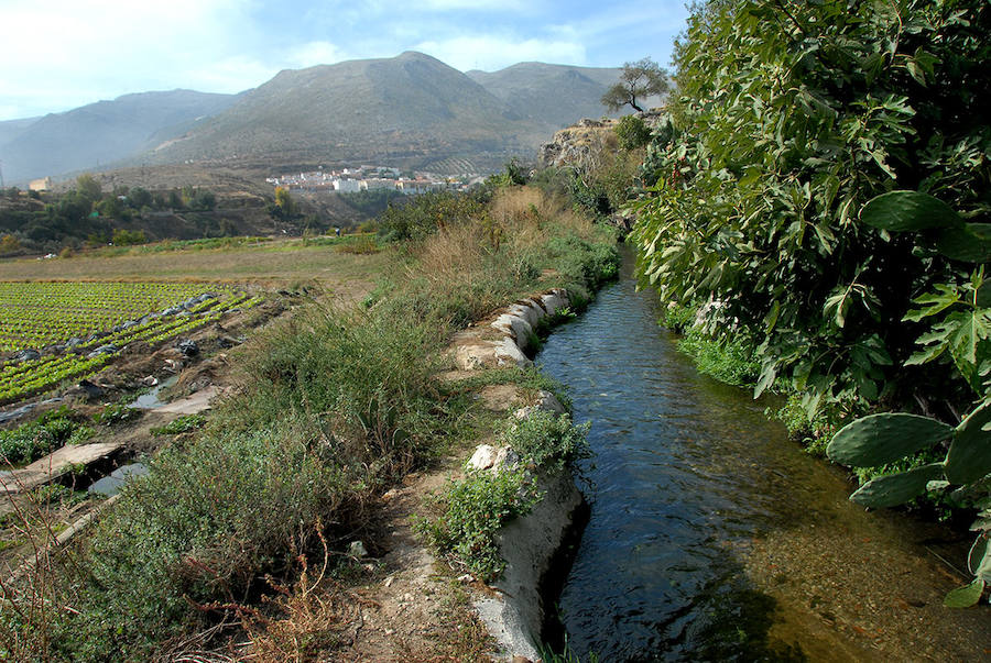 Acequia junto a los Infiernos de Loja, una de las estructuras tradicionales naturalizadas