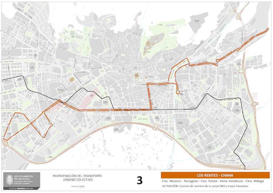 Proyecto de reordenación de líneas de autobuses de Granada