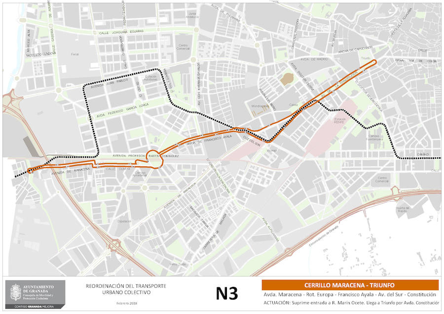 Proyecto de reordenación de líneas de autobuses de Granada