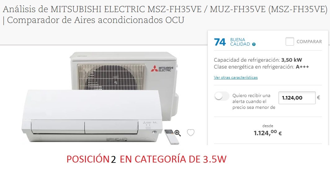 Los modelos más destacados en categorías de 2.5 kW y 3.5 kW