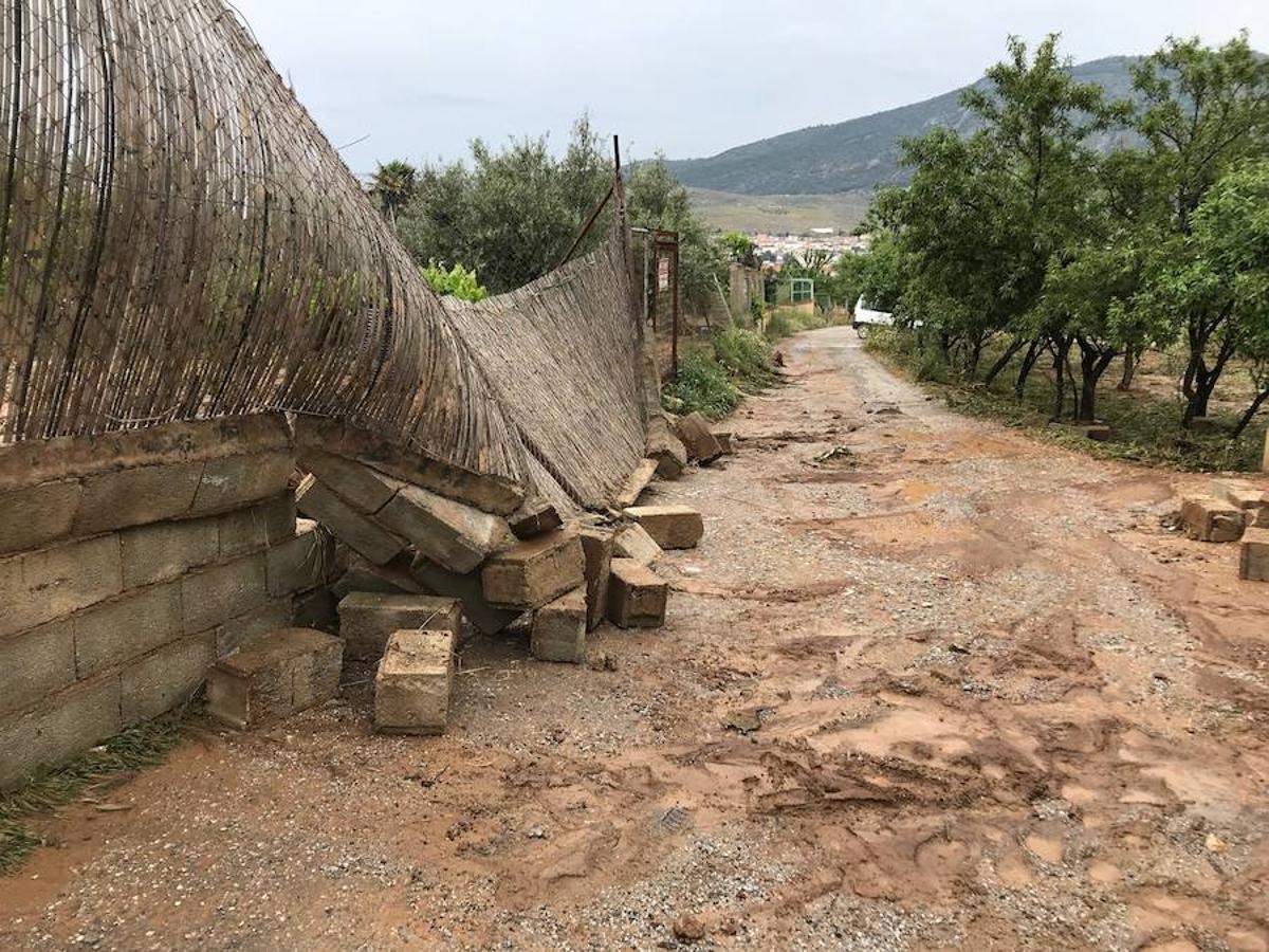 La Rambla de los Alcarceles se anegó y también el Camino de los Molinos, que fue cortado al tráfico para evitar problemas con el paso de los vehículos