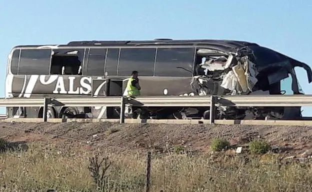 Estado en el que quedó el autobús.