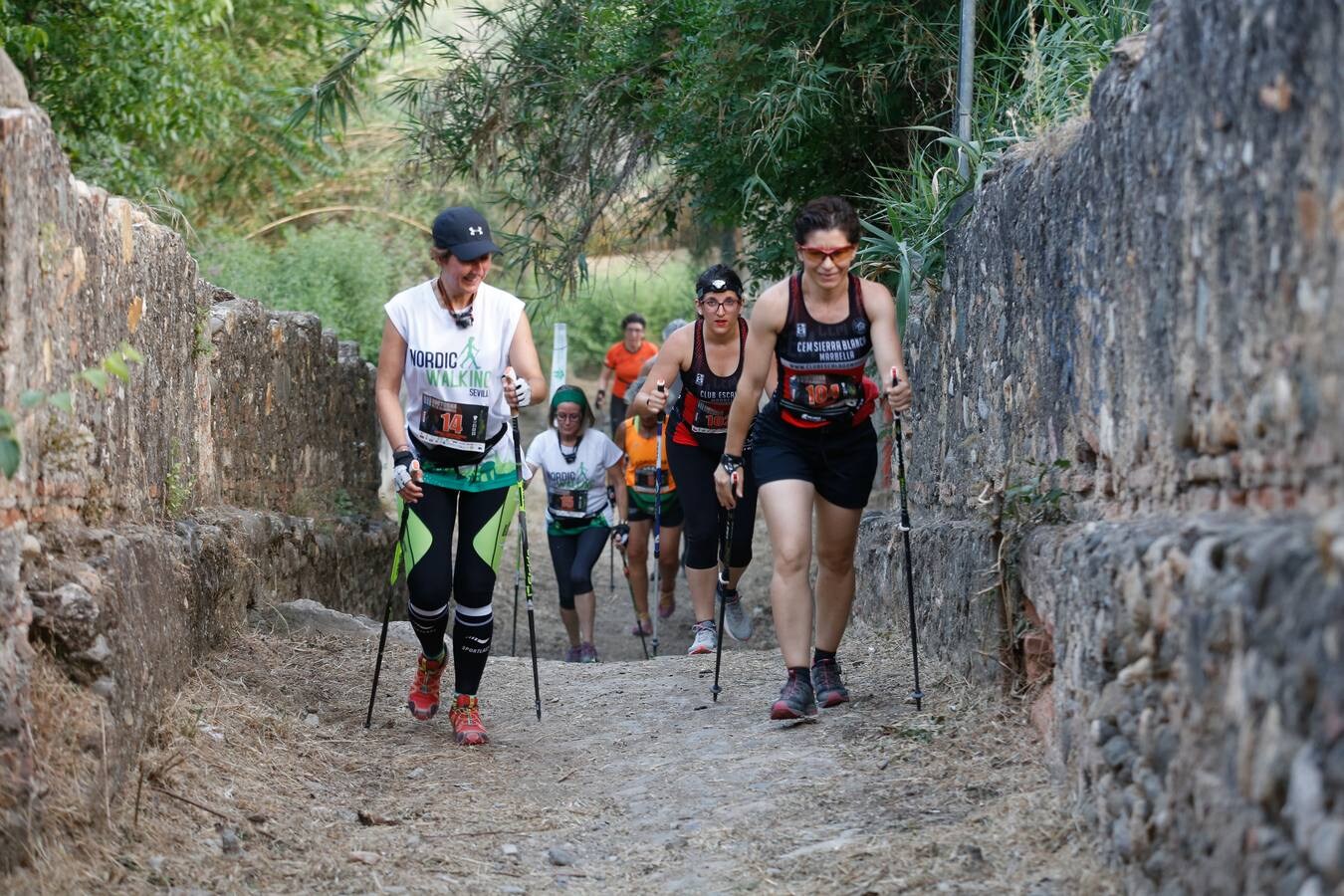 Mientras muchos granadinos pasaban el fin de semana en la playa, en la capital se celebró la III Carrera Nocturna de la Alhambra, parte de la Copa Andaluza de Marcha Nórdica, con cerca de 300 participantes sumando sus tres modalidades