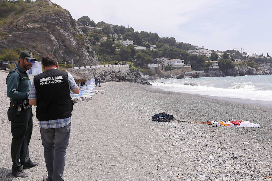 El parantista accidentado en mayo en La Herradura. 