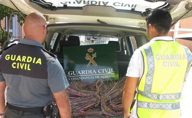 Imagen de archivo de otra intervención de la Guardia Civil relacionada con el robo de cable de cobre.
