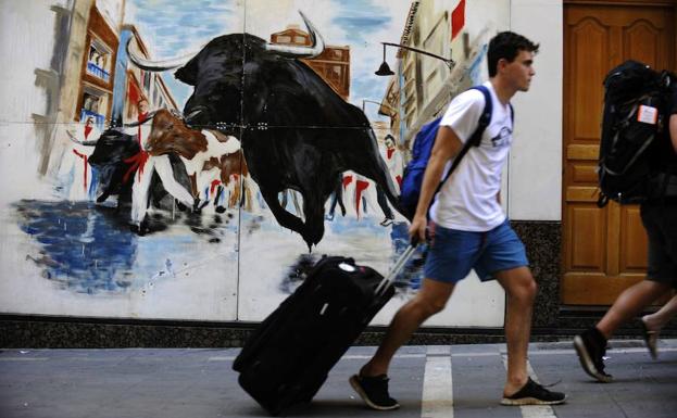 Un turista en Pamplona. 