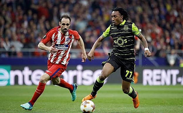 Gelson Martins, durante un choque contra el Atlético en la pasada Europa League. 