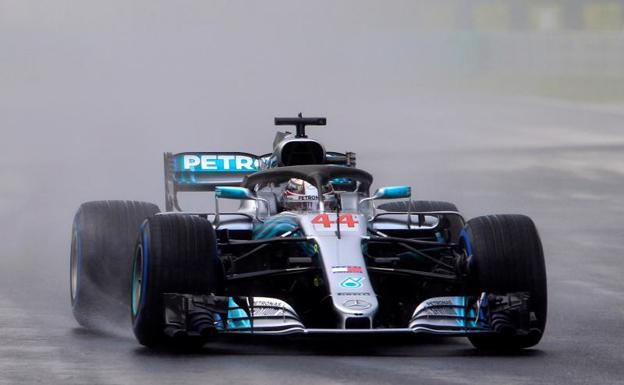 El Mercedes de Lewis Hamilton. 