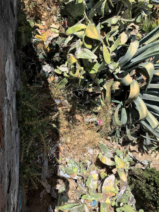Las pintadas siguen ensuciando el barrio, pese a la disminución tras la puesta en funcionamiento de las cámaras de vigilancia. Los botellones ensucian algunos de los 'ángulos muertos' de este sistema.