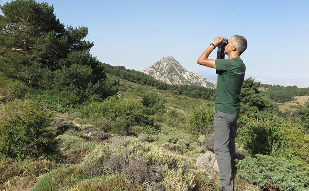 Mariano Guerrero, durante una observación en Sierra Nevada