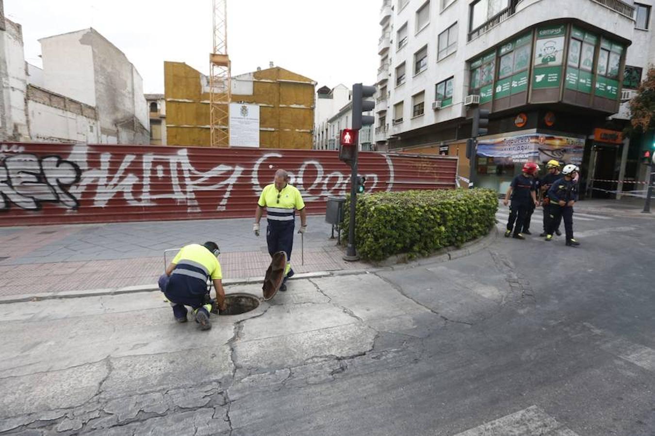 Fotos: Las imágenes de los dos edificios desalojados en Granada por riesgo de derrumbe en las obras del antiguo Hotel Montecarlo