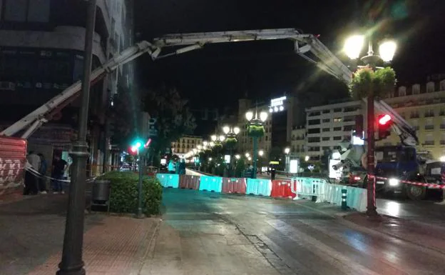 Trabajos en la zona realizados esta madrugada.