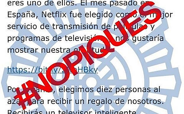 Precaución ante la última estafa que regala una televisión por correo electrónico