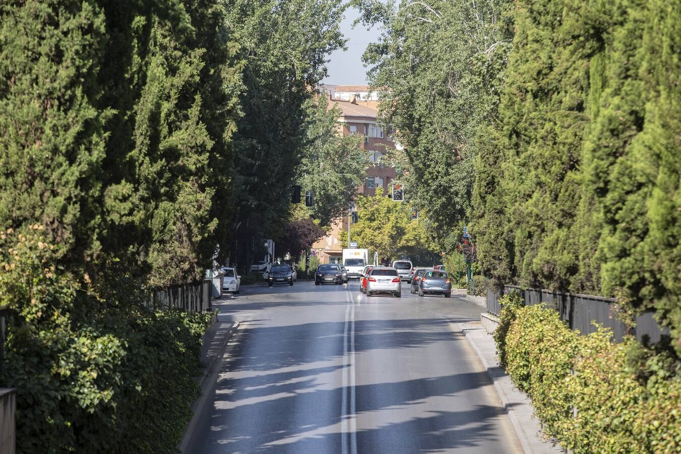 El alcalde de Granada, Francisco Cuenca, y el gerente de Emasagra, Federico Sánchez, presentan el proyecto de remodelación de la Carretera de Málaga