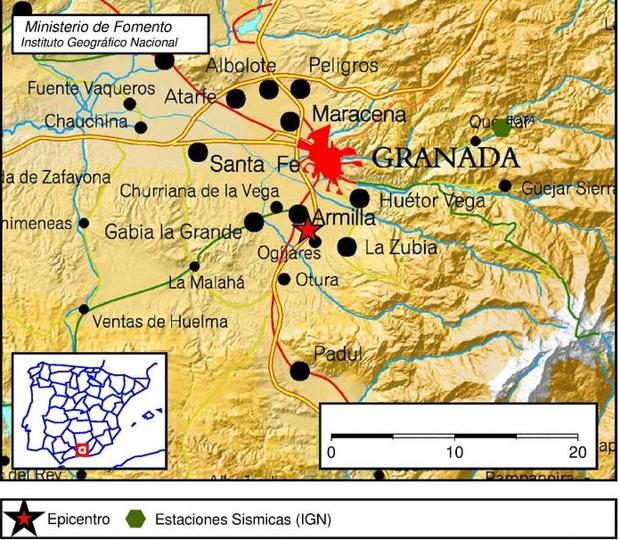 Seis terremotos en una tarde agitan Granada