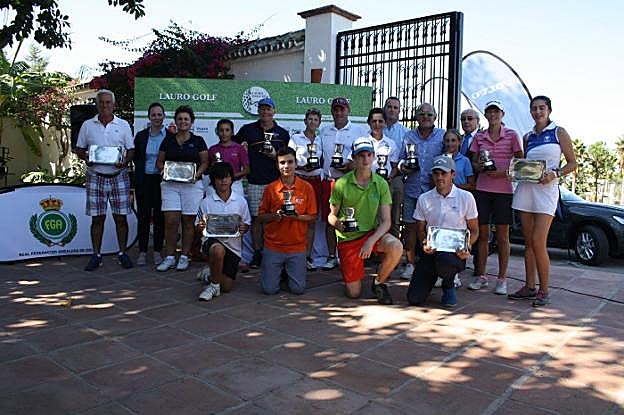 Los ganadores de los distintos campeonatos de Andalucía de golf.