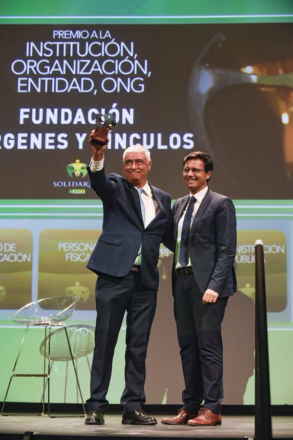 Granada acogió este martes por primera vez la gala de entrega de los Premios Solidarios ONCE, la máxima distinción institucional que otorga la Organización Nacional de Ciegos Españoles en Andalucía a iniciativa de su consejo territorial