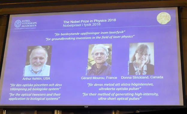 Los galardonados con el Nobel de Física.