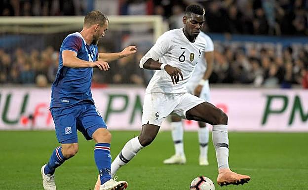 Paul Pogba, en una acción del Francia-Islandia. 
