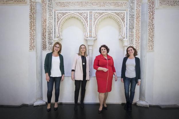 Mar Sánchez, de Ciudadanos; Marifrán Carazo, del PP; Teresa Jiménez, del PSOE y Ana Villaverde, de Adelante Andalucía.